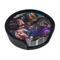 thumbnail image 2 of Harley Quinn Round Coaster Set Of 6 Tabletop Protection Mats Leather Drink Cup Coasters Kitchen Coffee Decor, 2 of 8
