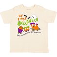 thumbnail image 3 of Inktastic My First Halloween- train with pumpkins, bats, cat,and ghost Boys or Girls Toddler T-Shirt, 3 of 5