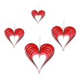 thumbnail image 2 of Heart Shaped Hanging Decoration for Party Set of 4Pcs Red 3D Paper Decor, 2 of 4