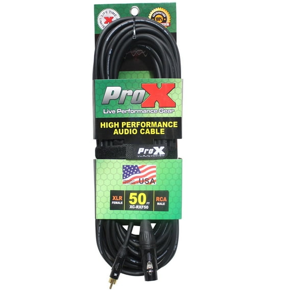 ProX XC-RXF50 50' RCA-M to XLR3-F Unbalanced High Performance Audio Cable