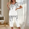 thumbnail image 2 of Women’s Floral Capri Pajama Set – Short Sleeve Lounge Set (2025 Spring/Summer Cozy Essential), 2 of 6
