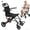 24lbs-Towing Handle, variant on Portable Folding Wheelchairs, Ultra Lightweight Aluminum Wheelchair with Adjustable Safety Strap, 270° Flip-Back Armrests, Ergonomic Transit Travel Chair for Adults and Seniors