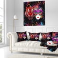 thumbnail image 3 of Designart Tiger and Woman Colorful Faces - Abstract Throw Pillow - 18x18, 3 of 5