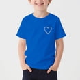 thumbnail image 5 of Babcutegg Solid Color Casual Short Sleeve Top With Subtle Rhinestone Accents And Minimalist Print For Kids Dark Blue Size 5, 5 of 7