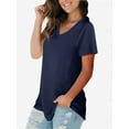 thumbnail image 3 of Women's T Shirt V-Neck Short Sleeve Shirt Classic-Fit Casual Breathable Tee Summer Basic Tops, 3 of 4