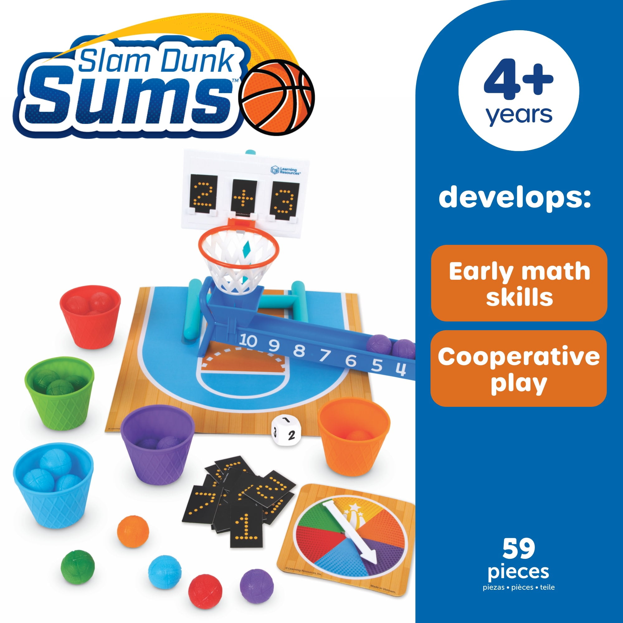 Learning Resources Slam Dunk Sums – Math Games, Classroom Board Game, Ages 4+
