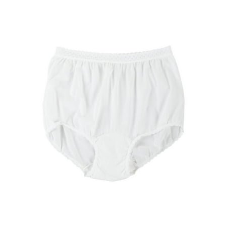 

Women s Underwear Lace Trim Nylon Briefs Full Cut Carole Panties 3-Pack