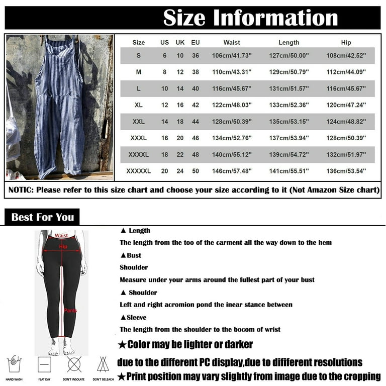 Ydkzymd Jumpsuits For Women Dressy With Sleeve Plus Size Striped Womens  Shapewear Bodysuit With Pee Hole Loose Graphic Wide Leg Oversized With  Pockets Overalls Fall Western Baggy Rompers Gray L 