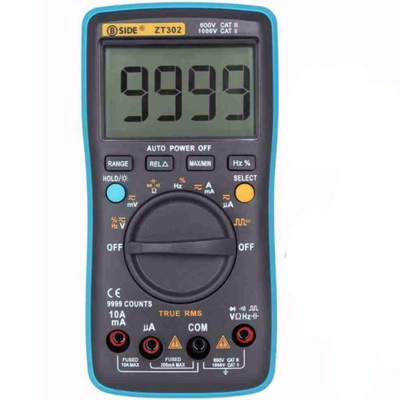 ZT302 True RMS Digital Multimeter 9999 Counts Multifunction Voltage Temperature Capacitance Tester DMM