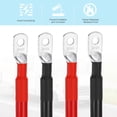 thumbnail image 4 of 2PCS 8 AWG Battery Cable, 1ft Battery Inverter Cables with 5/16" Ring Terminals for Marine Solar Boat Car RV, Red Black, 4 of 6