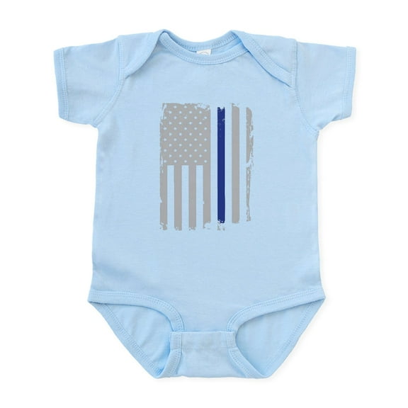 CafePress - Thin Blue Line Flag Body Suit - Baby Light Bodysuit, Size Newborn - 24 Months