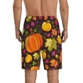 thumbnail image 5 of Salouo Autumn Harvest Pumpkin Joy Pattern Men's Sleep Pajama Shorts,Pajama Bottoms Elastic Waistband Sleep Pajama Short PJ Shorts for Men -, 5 of 6