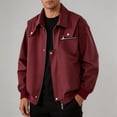 thumbnail image 2 of Men's Lightweight Flight Bomber Jacket Casual Workwear Windbreaker Zip Up Coat Spring Fall Streetwear with Zipper Pockets for Travel Work Size 4XL Red, 2 of 7