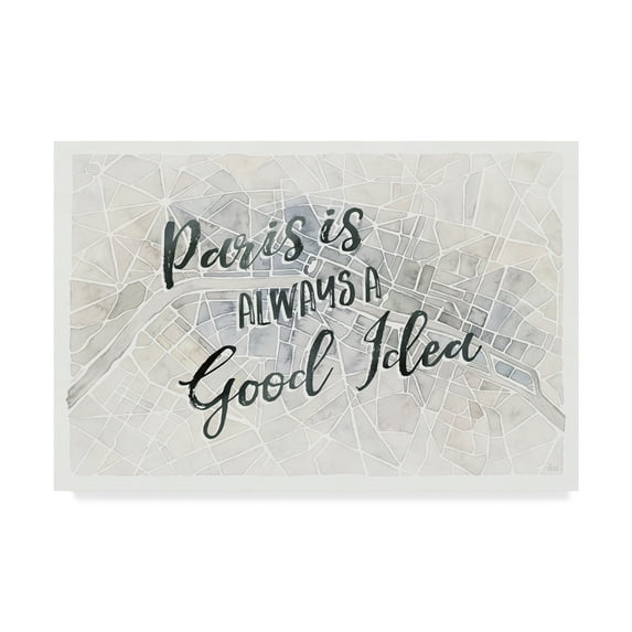 Trademark Fine Art 'Watercolor Wanderlust Paris Adventure' Canvas Art by Laura Marshall