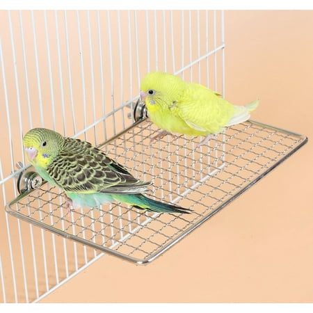 Parrot Stand Toy Mesh Stainless Steel Training Platform Play for Parakeet/Cockatiel/Budgie/Lovebird