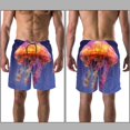 thumbnail image 3 of luoweisi Men's Beach Shorts Quick Dry Swim Trunks with Mesh Lining Colorful Jellyfish L, 3 of 5