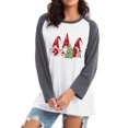 thumbnail image 2 of XCHQRTI Cute Christmas Sweatshirt Women's Long Sleeve Raglan Pullover Graphic Letter Xmas Color Stitching Tee Shirts, 2 of 5