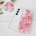 thumbnail image 4 of Compatible with Samsung Galaxy S24 Plus Case Oil Painting Flower Case Glow in The Dark Liquid Fluorescent Floating Floral Case Women Girly Light up Case Soft TPU Luminous Phone Cover, Pink, 4 of 13