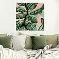 thumbnail image 2 of Wynwood Studio 'Blush Toned Leaves Square' Floral and Botanical Wall Art Canvas Print - Green, Pink, 30" x 30", 2 of 2