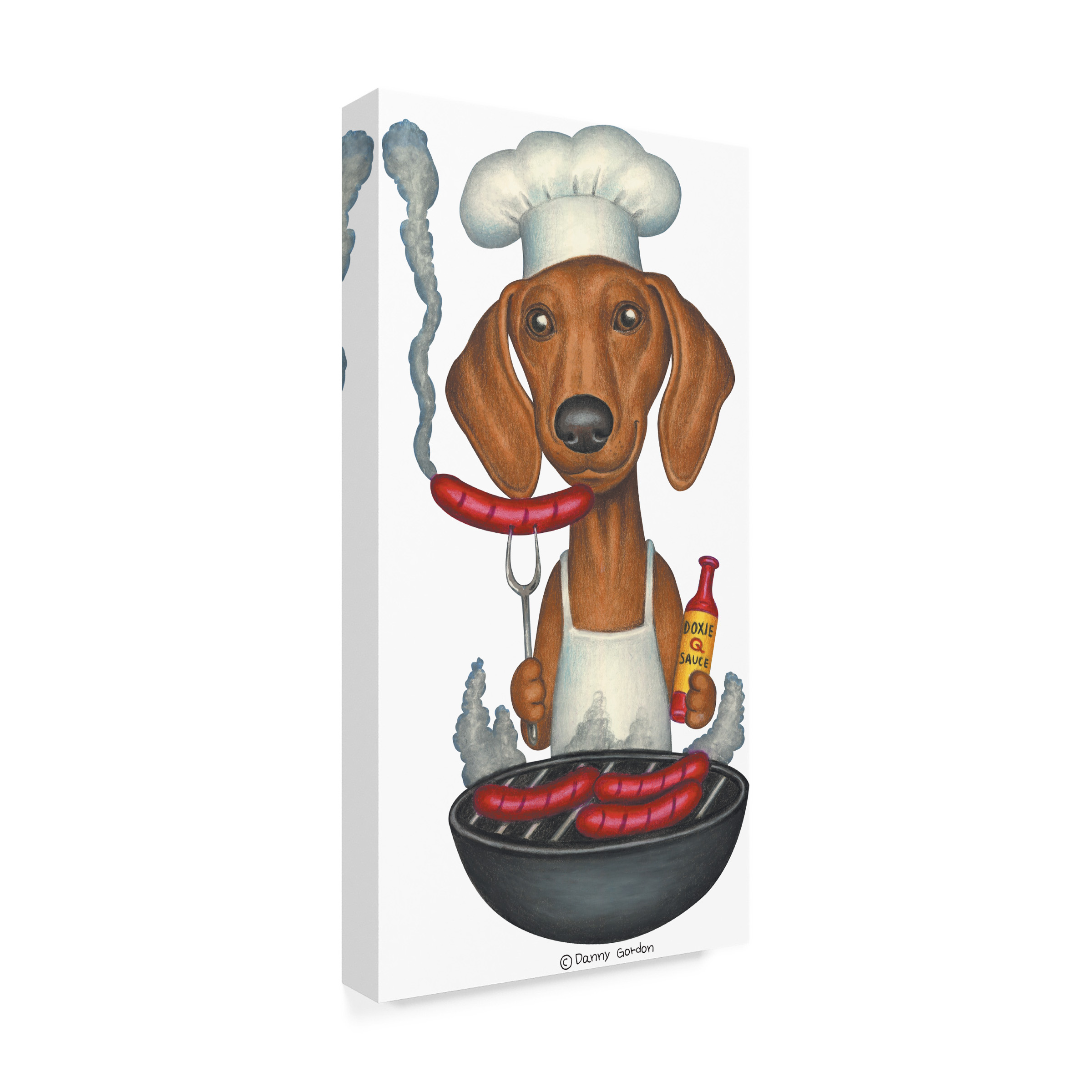 Danny Gordon Art 'Brown Dachshund Cooking Wieners' Canvas Art