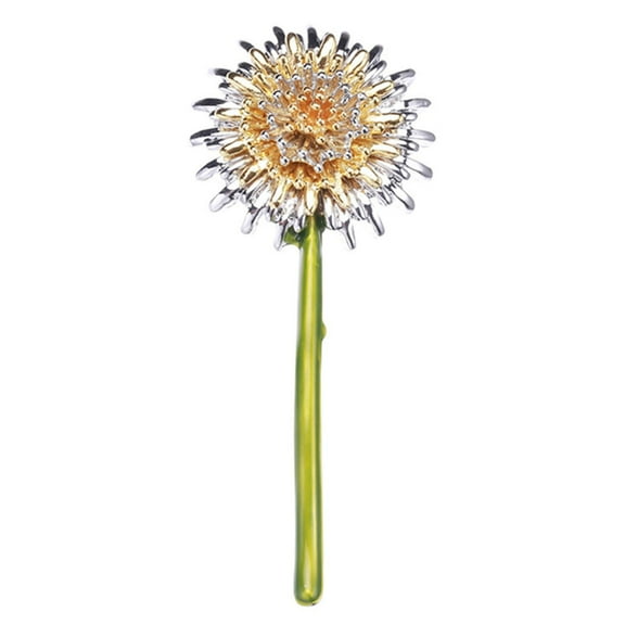 Lifetechs Elegant Dandelion Shape Brooch Vivid Appearance Pin Creative Hat Shawl Scarf Enamel Badge Coat Outfit Accessories