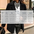thumbnail image 2 of Womens Trench Coat with Pockets Notched Lapel Fall Winter Single Breasted Casual Business Formal Wool Coat Black 3XL, 2 of 7