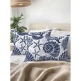 thumbnail image 2 of Outdoor Pillows Waterproof, Navy Blue Coastal Throw Pillows with Inserts Included, Beach Starfish Nautical Coral Shell Summer Indoor Outdoor Decorative Lumbar Pillow for Bed/Couch/Patio 12"x20", 2Pcs, 2 of 8