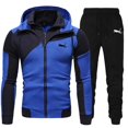 thumbnail image 4 of Sudadera con capucha de alta calidad para hombre, traje deportivo con doble cremallera, ropa deportiva con bloqueo de color, chaqueta informal de moda para exteriores, Otoño e Invierno, 4 of 5