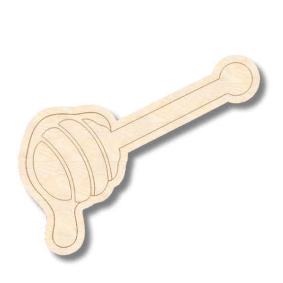 Unfinished Wood Etched Honey Stirrer Shape | Paint By Line Crafts 30" / 1/4"