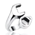 thumbnail image 2 of K-KED Mens Biker Mechanic Wrench Ring for Men Stainless Steel Size Size 7-14-10-Silver, 2 of 6