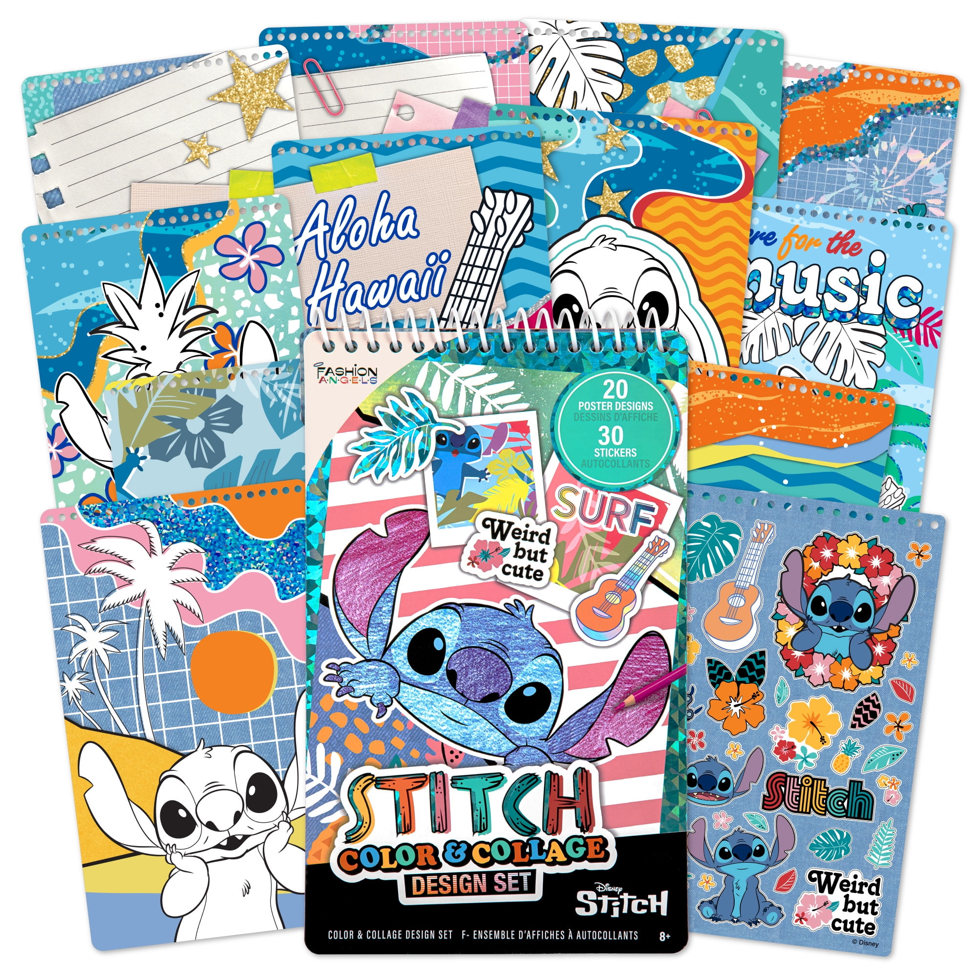 Fashion Angels Stitch Design Set - Includes 15 Posters and 7 Sticker Pages for Creative Collage Art