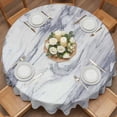 thumbnail image 3 of Round Tablecloth White Blue Marble Waterproof Oil Proof Polyester Table Cloth Cover Decor for Home Dining Outdoor,Patio,Parties, 60" Dia. Modern Style, 3 of 9