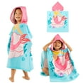 thumbnail image 2 of 48" x 24" Bath Beach Pool Hooded Towel Warp for 3-7T Unisex Baby Toddler, Absorbent Poncho, Pink Little Mermaid, 2 of 10