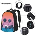 thumbnail image 3 of Wukai Beach with Palm Trees for Backpack Combination Three-piece Set, Pocket Backpack Messenger Lunch Bag Pencil Case Set, Suitable for School, Office, Unisex, 3 of 7