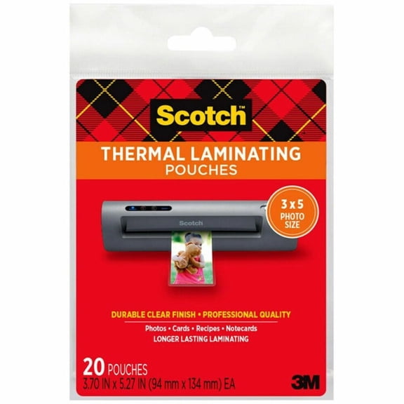 Laminating Pouches 5 mil, 5.38" x 3.75", Gloss Clear, 20/Pack
