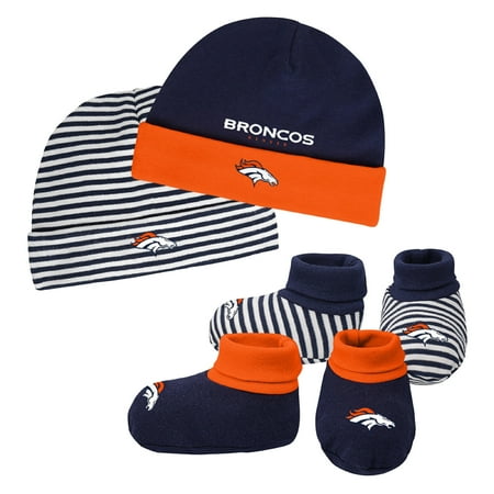 Denver Broncos Hats - Newborn & Infant Navy/Orange Denver Broncos Cuffed Knit Hat & Booties Set - Newborn