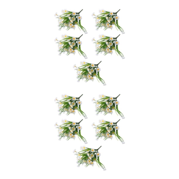 Cateissary 5 pack/lote flores artificiales elegantes para un tacto exquisito margaritas artificiales interiores o exteriores blanco 2Conjunto