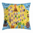 thumbnail image 1 of Kid's Activity Throw Pillow Cushion Cover, Finding Treasure of the Pirate Themed Board Game Style Colorful Island Map, Decorative Square Accent Pillow Case, 24 X 24 Inches, Multicolor, by Ambesonne, 1 of 2