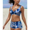 thumbnail image 4 of IDALL Bikini Sets Bathing Suit Ladies Summer Colorful Boxer Print Beach Split Bikini Womens Swimsuits Micro Bikini Blue M, 4 of 4