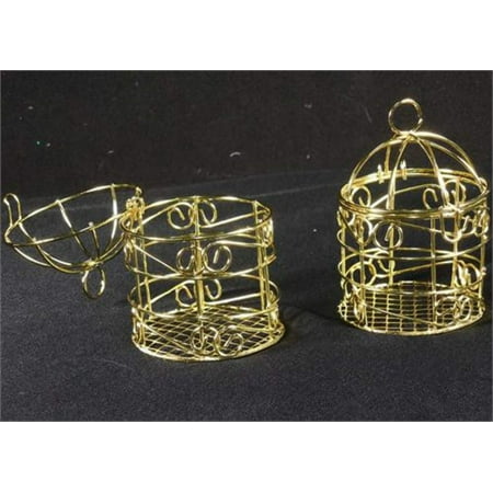 Small Wire Bird Cage Favor (10 PIECES) (GOLD)