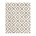 thumbnail image 3 of Unique Loom Hygge Shag Collection Area Rug - Diamond (8' x 10' Rectangle Ivory/Gray), 3 of 7