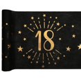 thumbnail image 1 of Elegant 18th Birthday Table Runner - Shimmering Gold Party Aesthetics!, 1 of 3