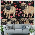 thumbnail image 4 of Orinice Hearts Pugs Tapestry Wall Hanging Unique Style for Home Decor Living Room Bedroom Farmhouse Dorm 60x50inch, 4 of 6