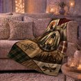 thumbnail image 6 of Rustic Camping Lantern Wolf Patchwork Wilderness Woodsman, Peaceful Celestial Art Scene, Warm Flannel Blanket for Cabin and Lodge, Animal Lovers person's Day Gift, Artistic Home Decor, 6 of 9
