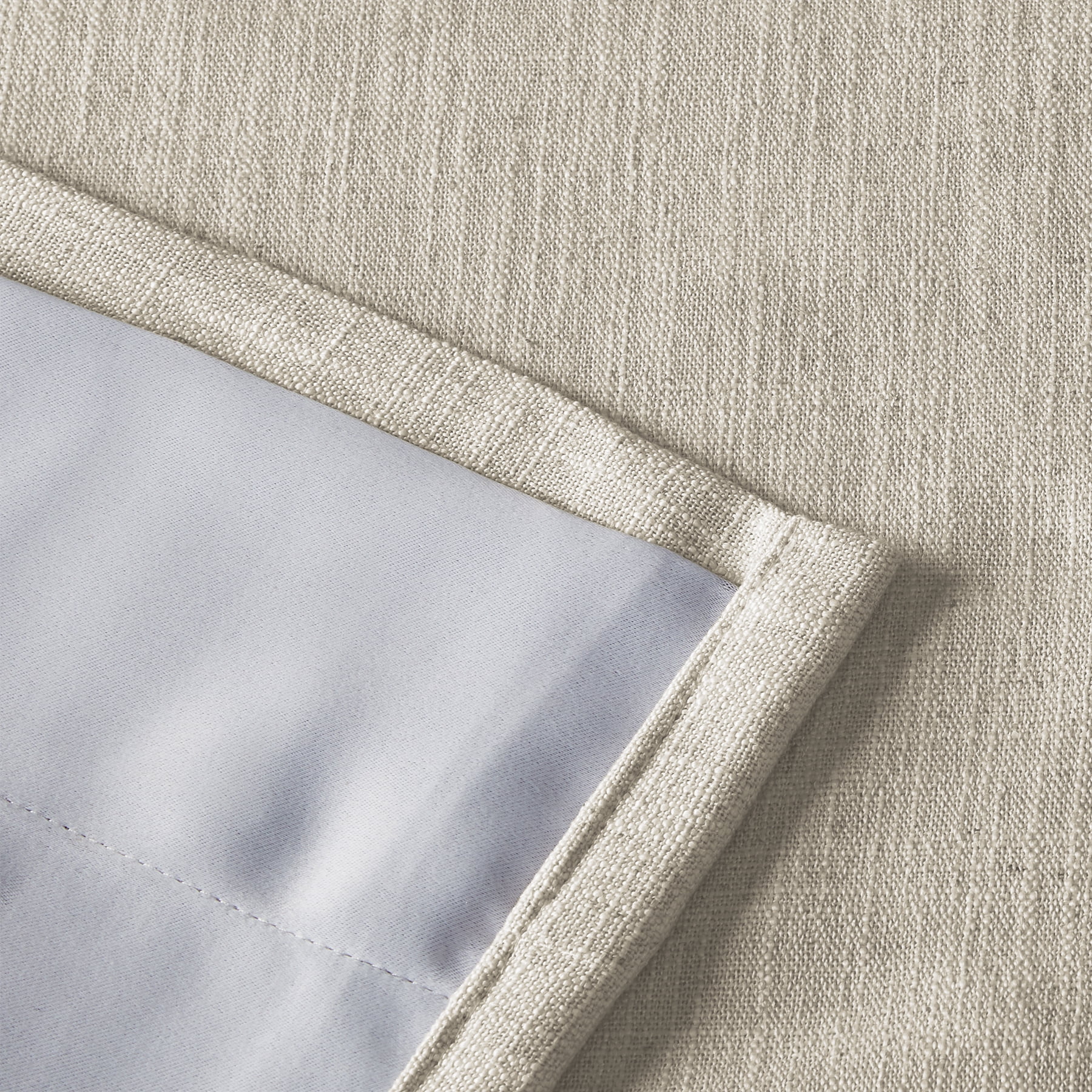 TWOPAGES 52 W X 102 L Inch Curtain Pinch Pleat Hanging Style Drape Blackout Linen Blend Textured Drapery for Kitchen, 1 Panel, Sand Beige