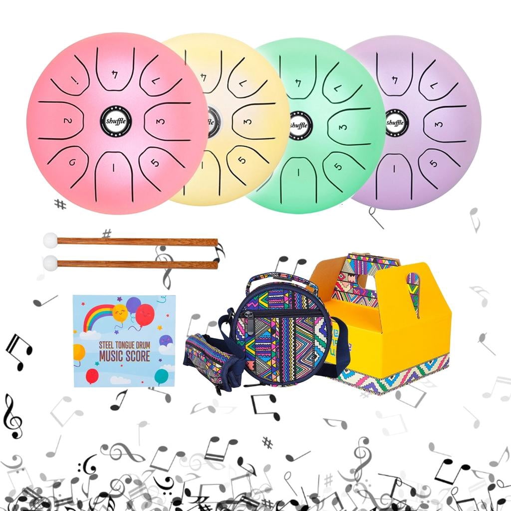 Yihuala Steel Tongue Drum 5.5In 8 Notes Ethereal Drum Tone C Keys Handpan Drum Percussion Musical Instrument with Drumstick
