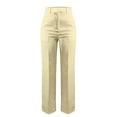 thumbnail image 4 of Dress Pants Women Audhol Women's High Waisted Flattering Straight Leg Pants Wide Leg Pants Casual Suit Long Pants High Waisted Pants for Women Light Yellow XL, 4 of 6