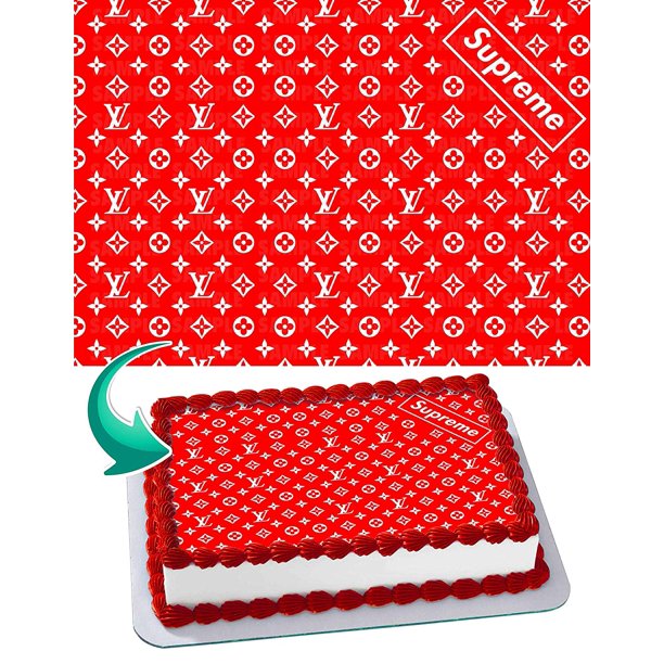 Supreme Louis Vuitton Nike 2 Edible Cake Image Topper Personalized Birthday Party 1 4 Sheet 8 X10 5 Walmart Com