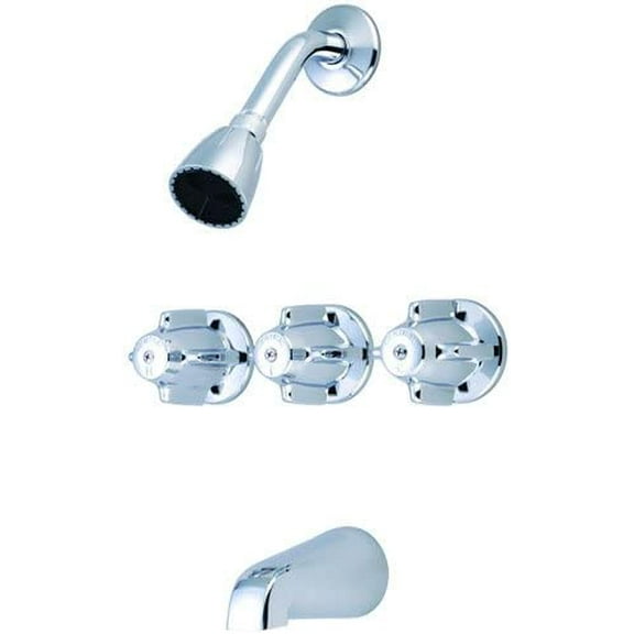 Three Handle Tub & Shower Set in Chrome