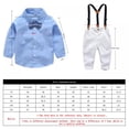 thumbnail image 3 of Spring New 2Pcs Baby Boys Gentleman Clothing Set Bow Shirts Long Sleeved Tops Braces Infant Boys Clothing,0-3T, 3 of 12